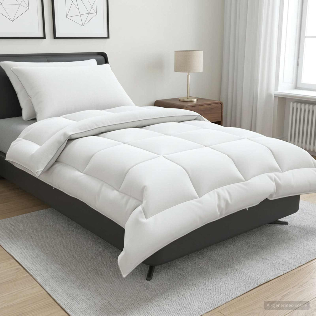 vidaXL Duvet and Pillow Set 3 pcs 155x220 cm 4 Seasons 220 GSM Wool