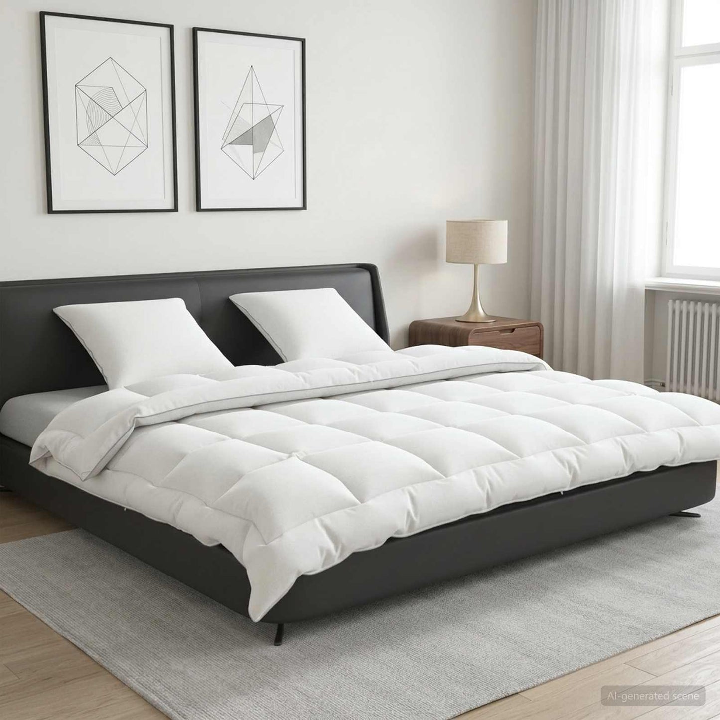 vidaXL Duvet and Pillow Set 3 pcs 220x260 cm 4 Seasons 220 GSM Wool