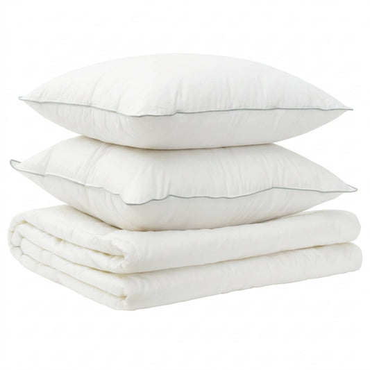 vidaXL Duvet and Pillow Set 3 pcs 200x200 cm Summer 200 GSM Wool White