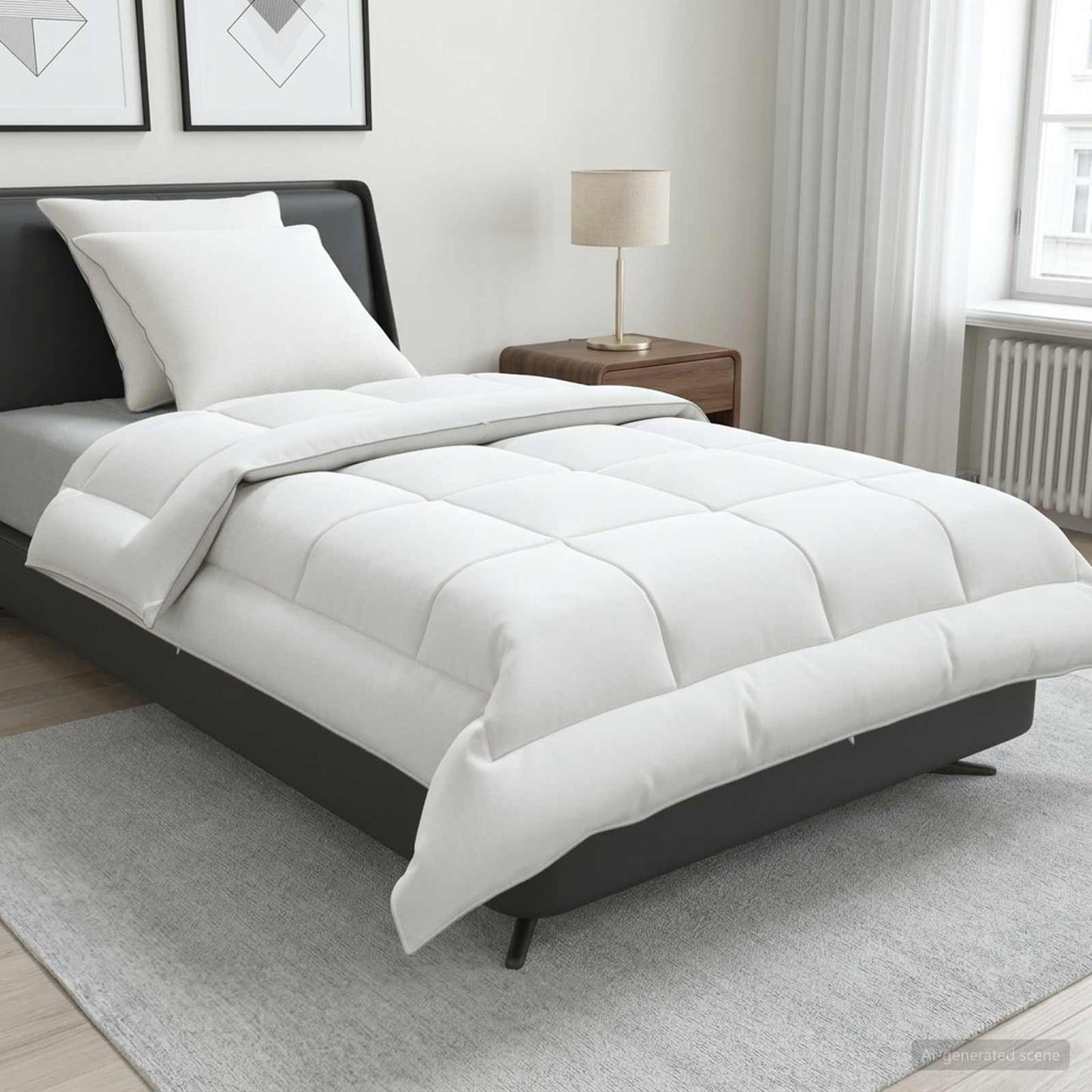 vidaXL Duvet and Pillow Set 3 pcs 140x220 cm Summer 200 GSM Wool White