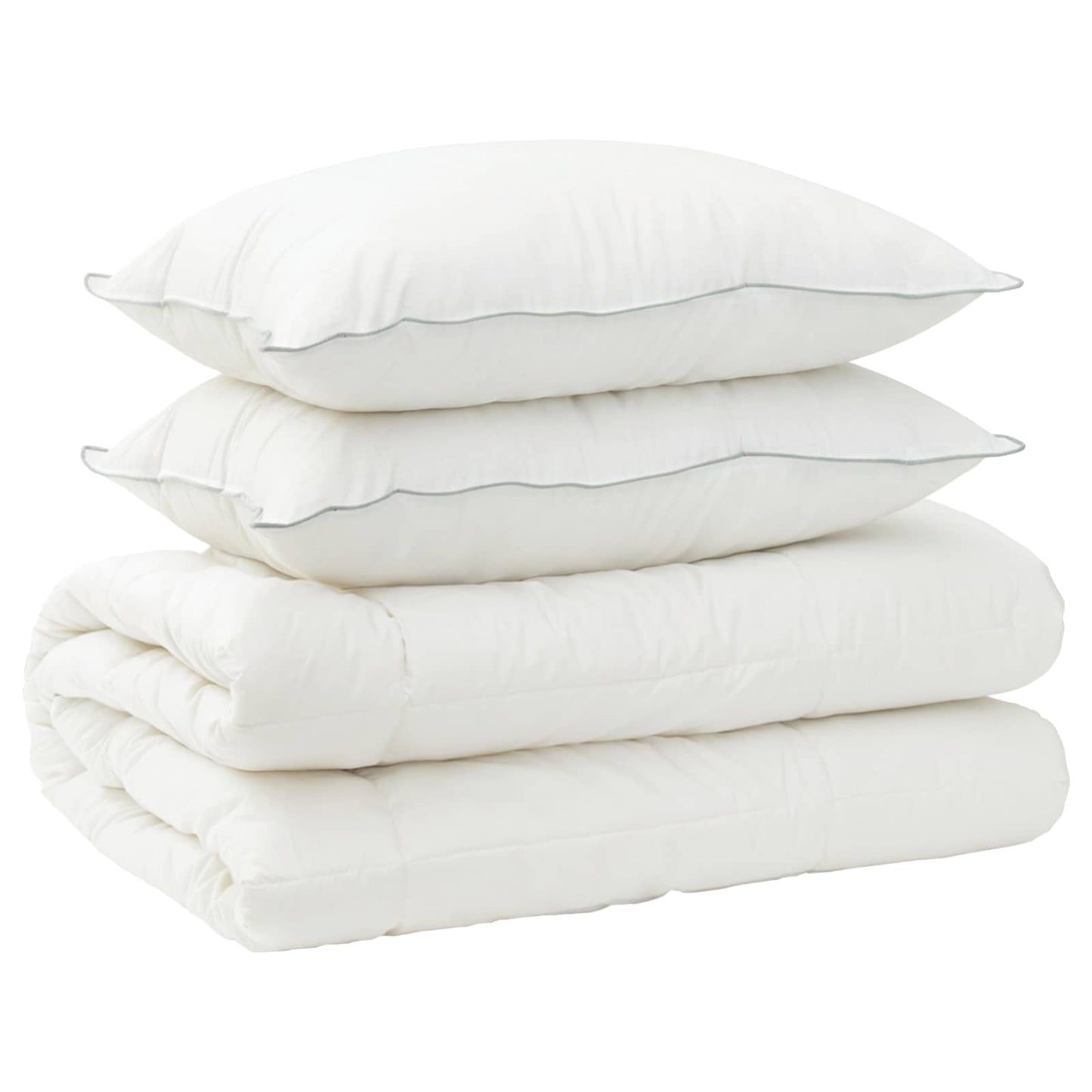 vidaXL Duvet and Pillow Set 3 pcs 200 x 200 cm 4 Seasons 300 GSM Wool