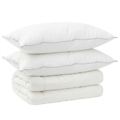 vidaXL Duvet and Pillow Set 3 pcs 200x200 cm Winter 450 GSM Wool White