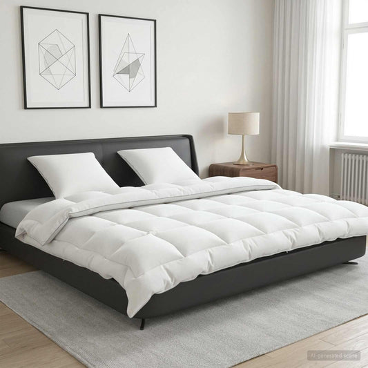 vidaXL Duvet and Pillow Set 3 pcs 200x200 cm Winter 450 GSM Wool White