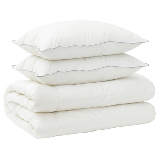 vidaXL Duvet and Pillow Set 3 pcs 200x200 cm Winter 450 GSM Wool White