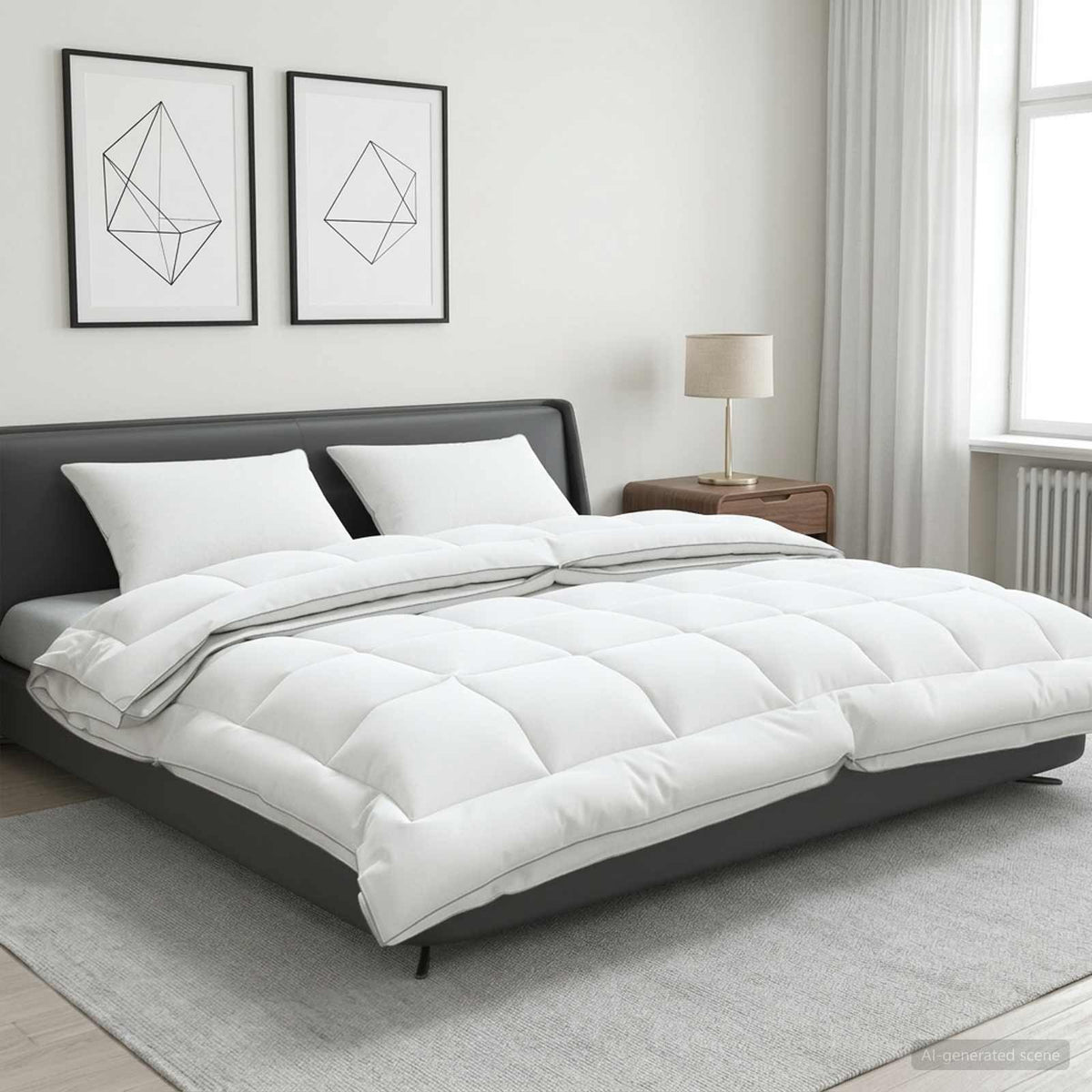 vidaXL Duvet and Pillow Set 3 pcs 200x220 cm 4 Seasons 200+300 GSM