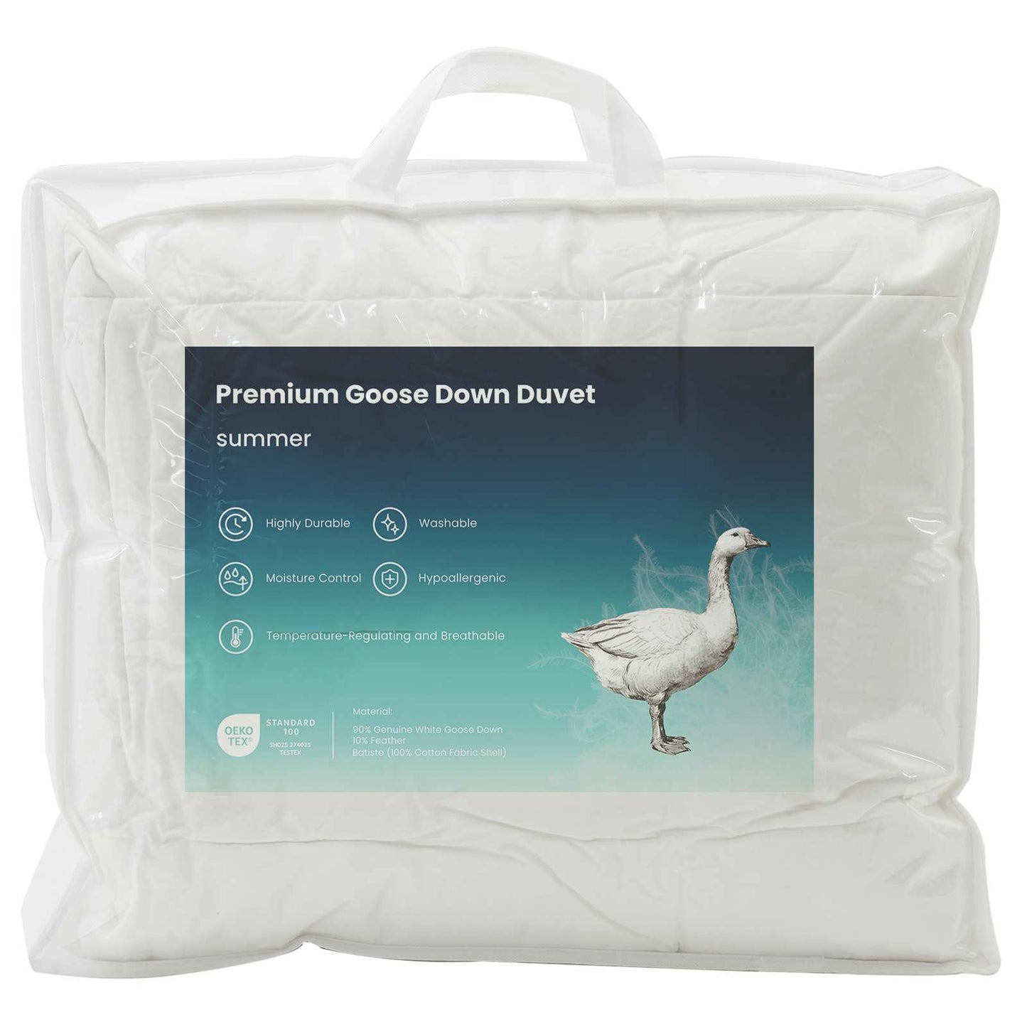 vidaXL 90% Goose Down Duvet Set FULDA 2 pcs 135 x 200 cm Summer White