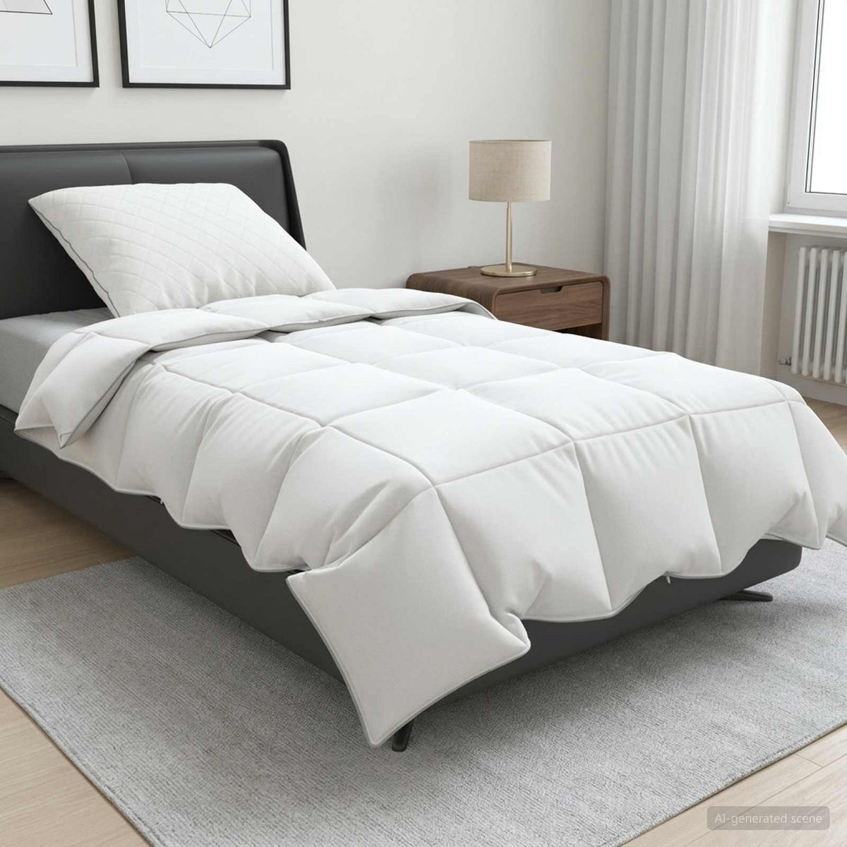vidaXL 90% Goose Down Duvet Set FULDA 2 pcs 137 x 200 cm Summer White