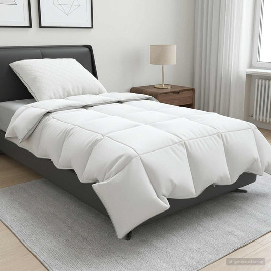 vidaXL 90% Goose Down Duvet Set FULDA 2 pcs 155 x 200 cm Summer White