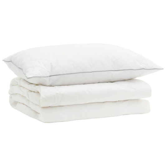 vidaXL 90% Goose Down Duvet Set FULDA 2 pcs 155 x 200 cm Summer White
