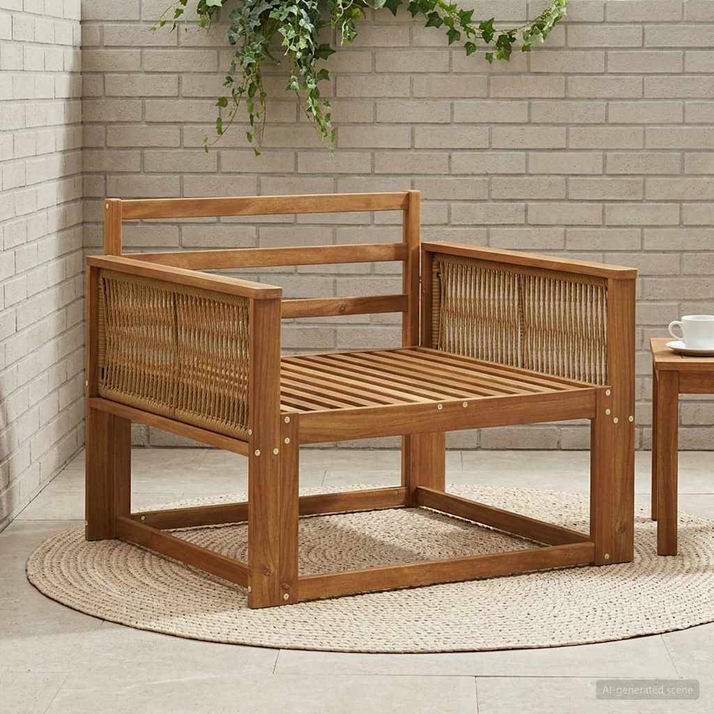 vidaXL Outdoor Middle Sofa Natural