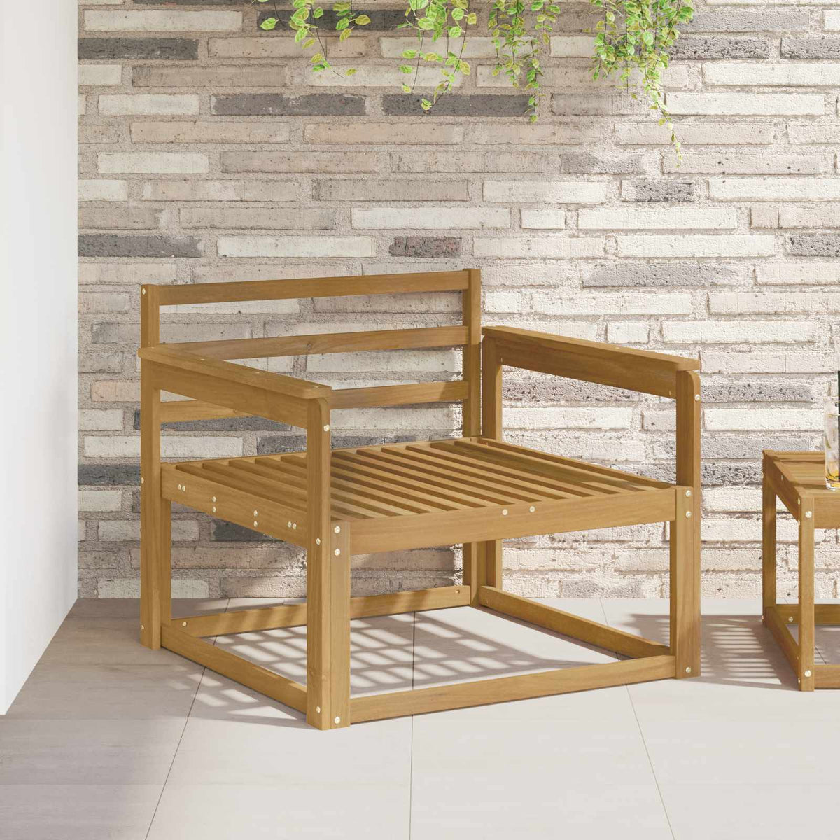 vidaXL Outdoor Middle Sofa Solid Acacia Wood White