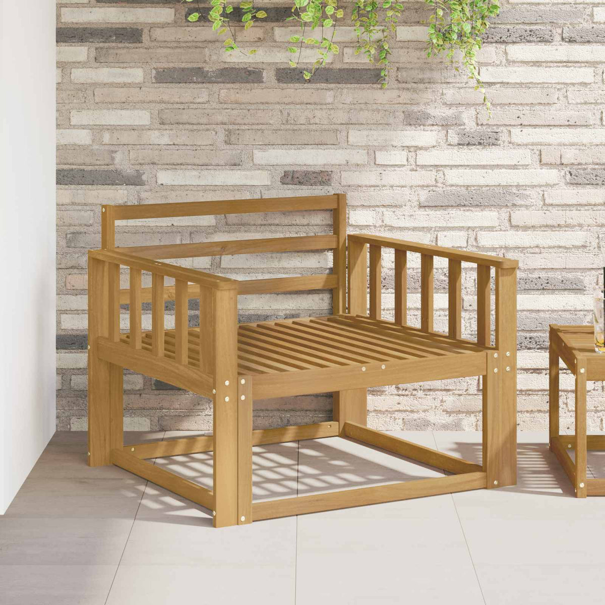 vidaXL Outdoor Middle Sofa Solid Acacia Wood White