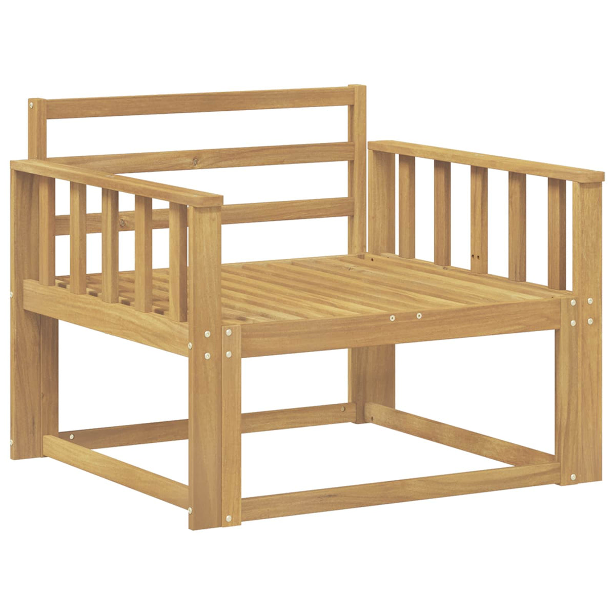 vidaXL Outdoor Middle Sofa Solid Acacia Wood White