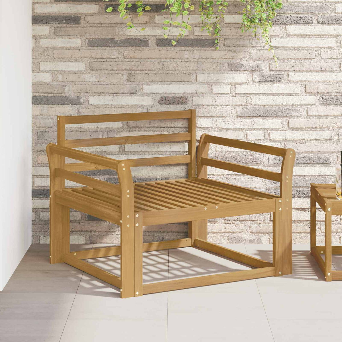 vidaXL Outdoor Middle Sofa Solid Acacia Wood White