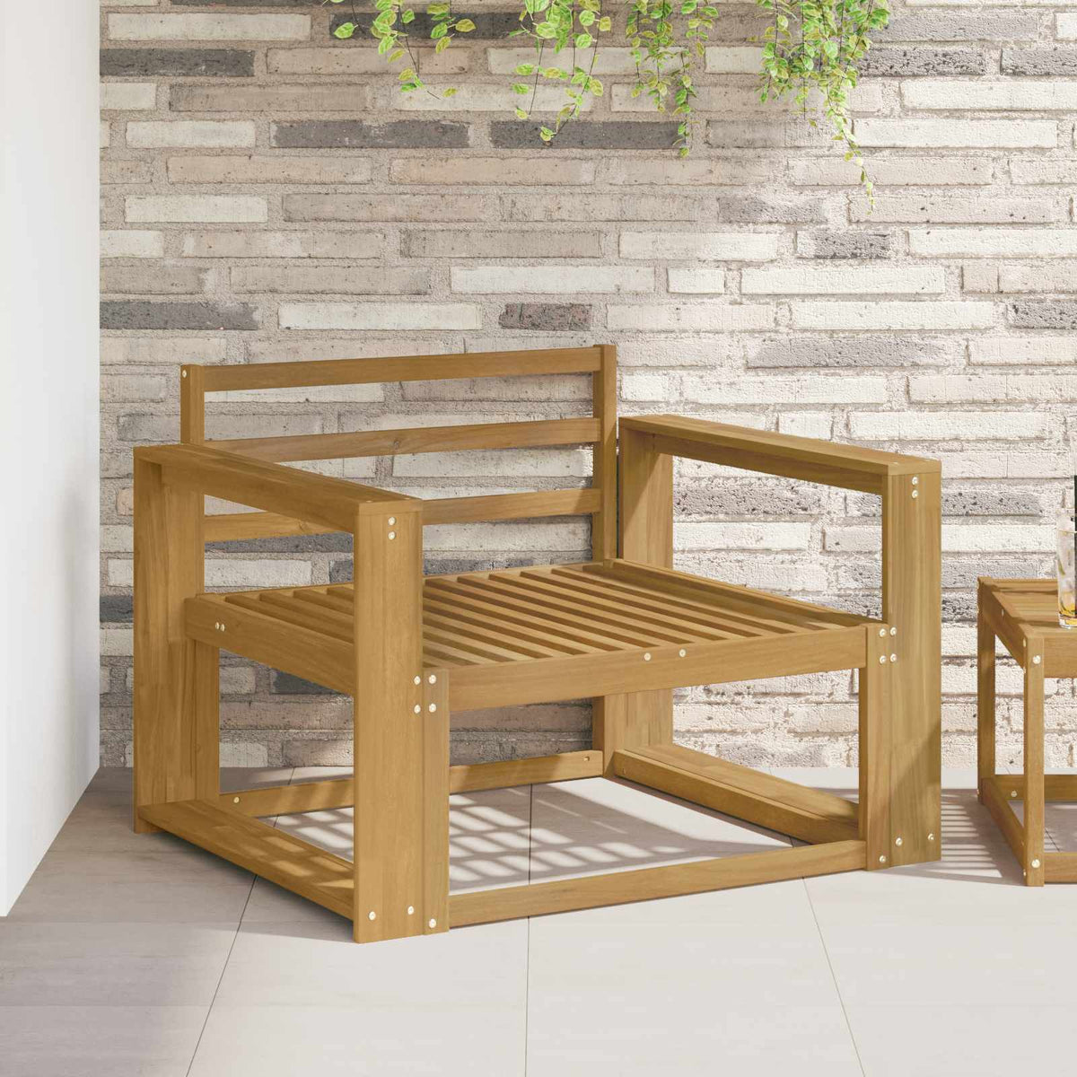 vidaXL Outdoor Middle Sofa Solid Acacia Wood White