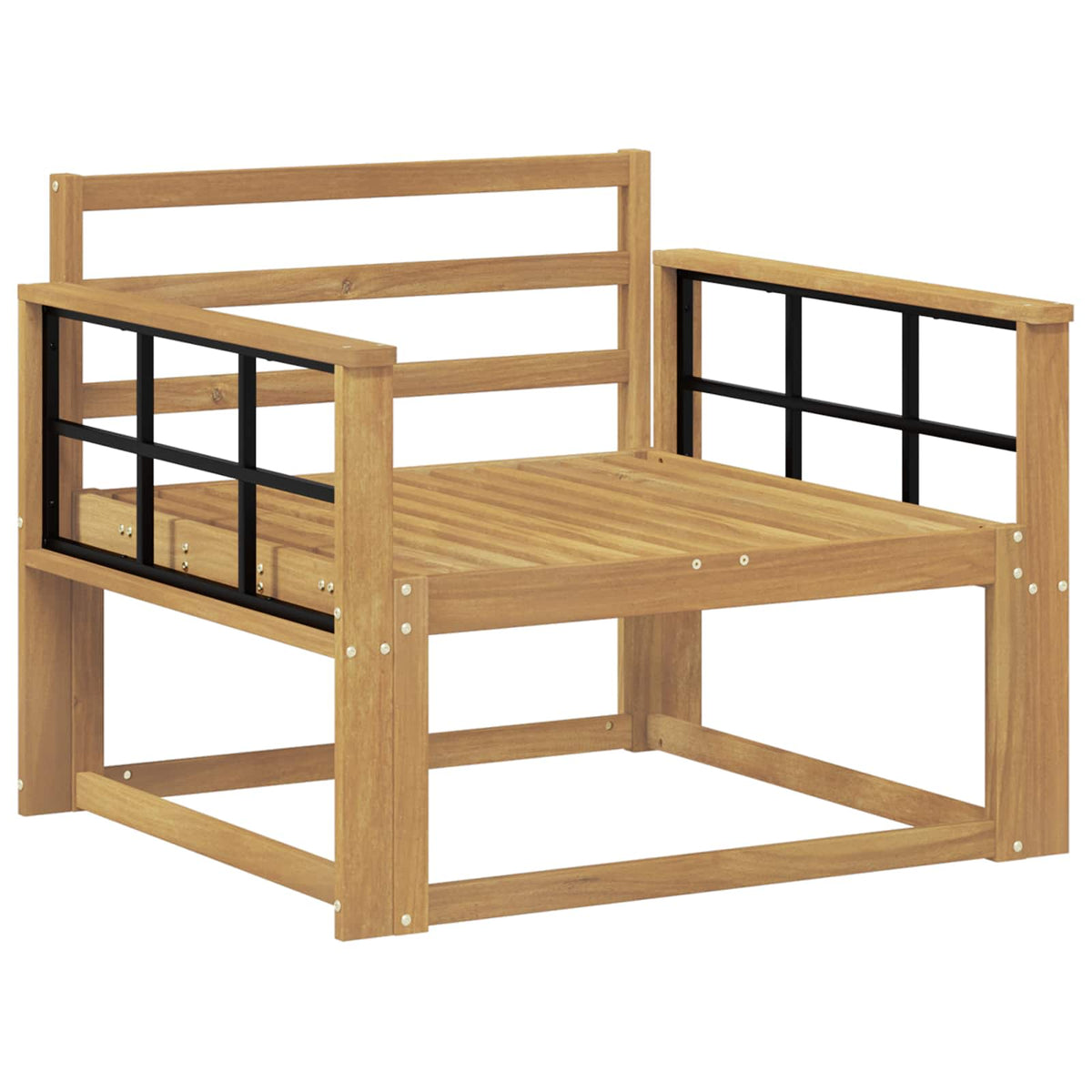vidaXL Outdoor Middle Sofa Solid Acacia Wood White