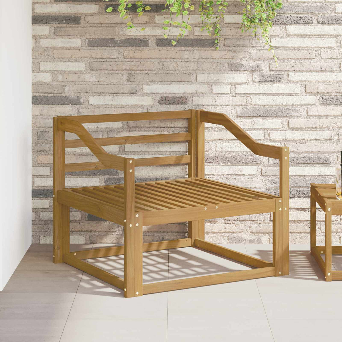 vidaXL Outdoor Middle Sofa Solid Acacia Wood White