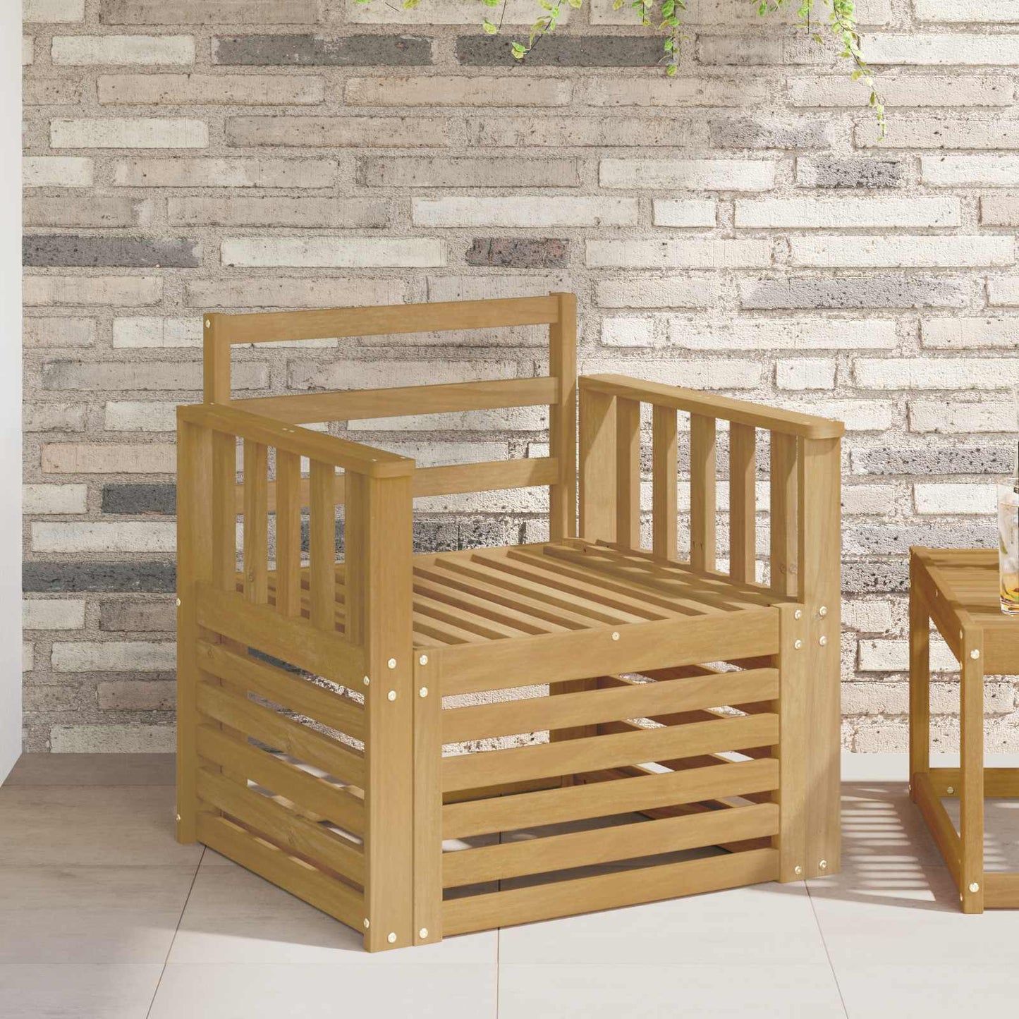 vidaXL 2 Piece Outdoor Sofa Set Solid Acacia Wood White