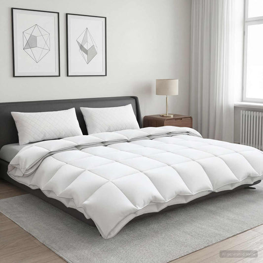 vidaXL Duvet FULDA 240 x 260 cm 4 Seasons 310 GSM 90% Goose Down White