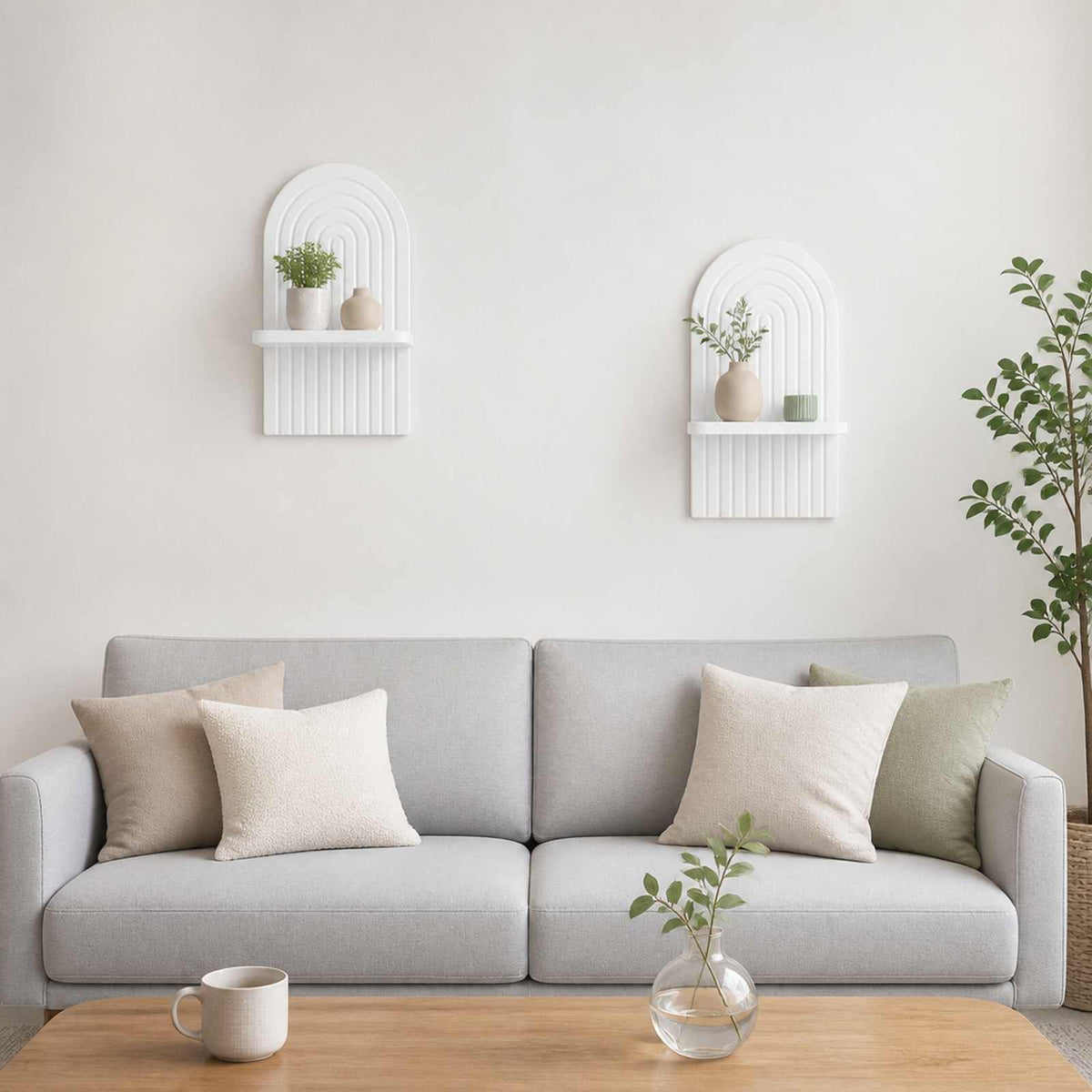 vidaXL Wall Shelf 2 pcs White 23 x 13.5 x 37.5 cm Engineered Wood