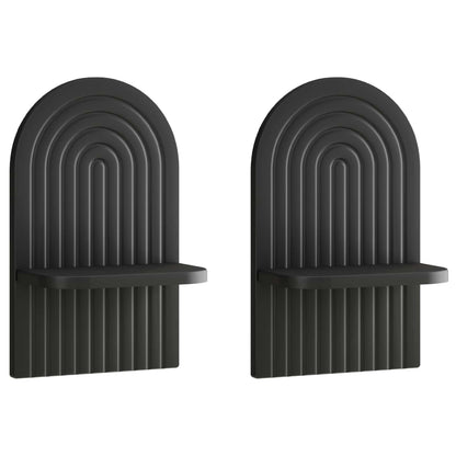 vidaXL Wall Shelf 2 pcs Black 23 x 13.5 x 37.5 cm Engineered Wood
