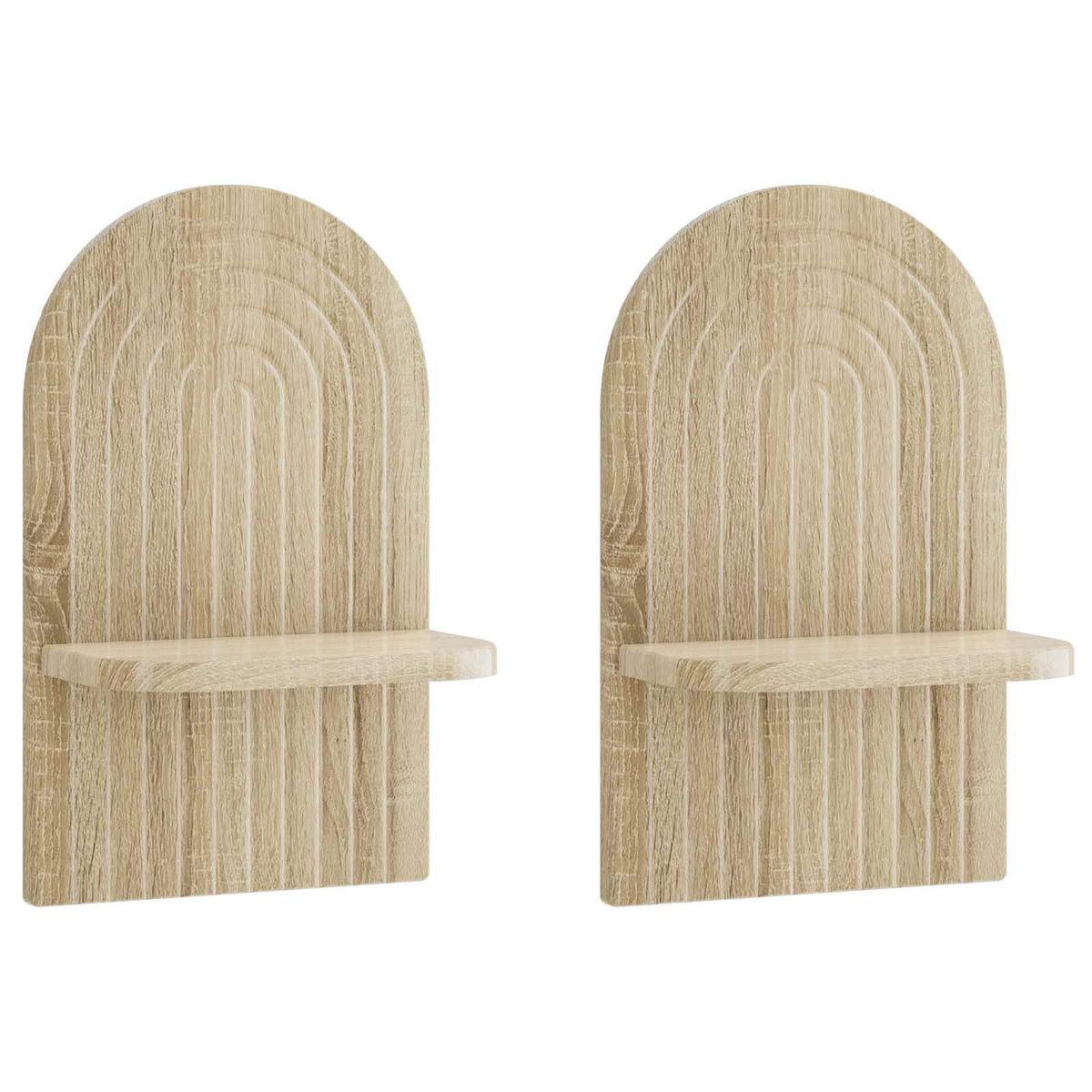 vidaXL Wall Shelf 2 pcs Sonoma Oak 23 x 13.5 x 37.5 cm Engineered Wood