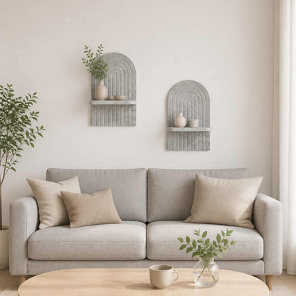 vidaXL Wall Shelf 2 pcs Concrete Grey 23 x 13.5 x 37.5 cm