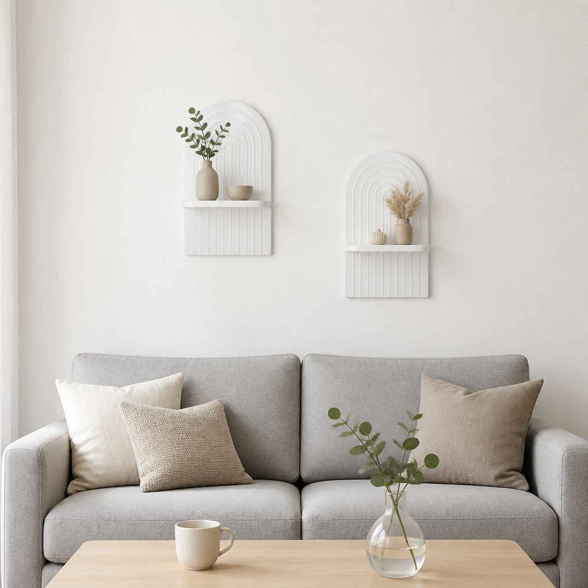 vidaXL Wall Shelf 2 pcs High Gloss White 23 x 13.5 x 37.5 cm