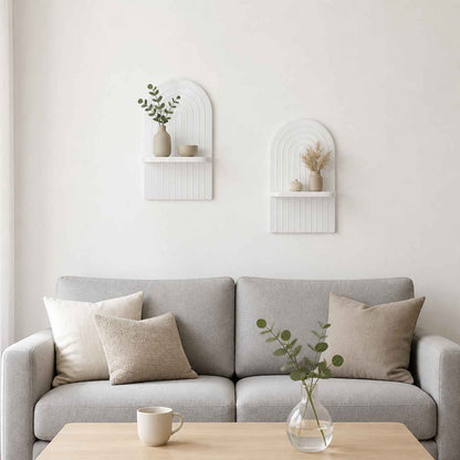 vidaXL Wall Shelf 2 pcs High Gloss White 23 x 13.5 x 37.5 cm