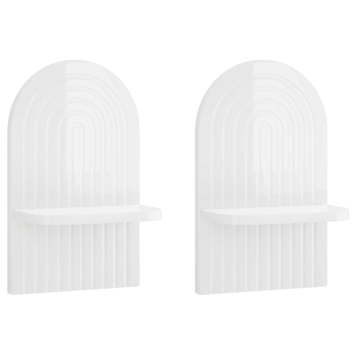 vidaXL Wall Shelf 2 pcs High Gloss White 23 x 13.5 x 37.5 cm