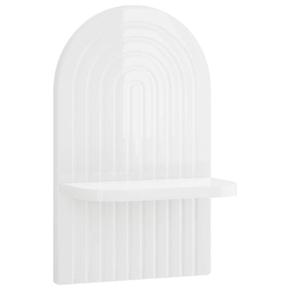 vidaXL Wall Shelf 2 pcs High Gloss White 23 x 13.5 x 37.5 cm