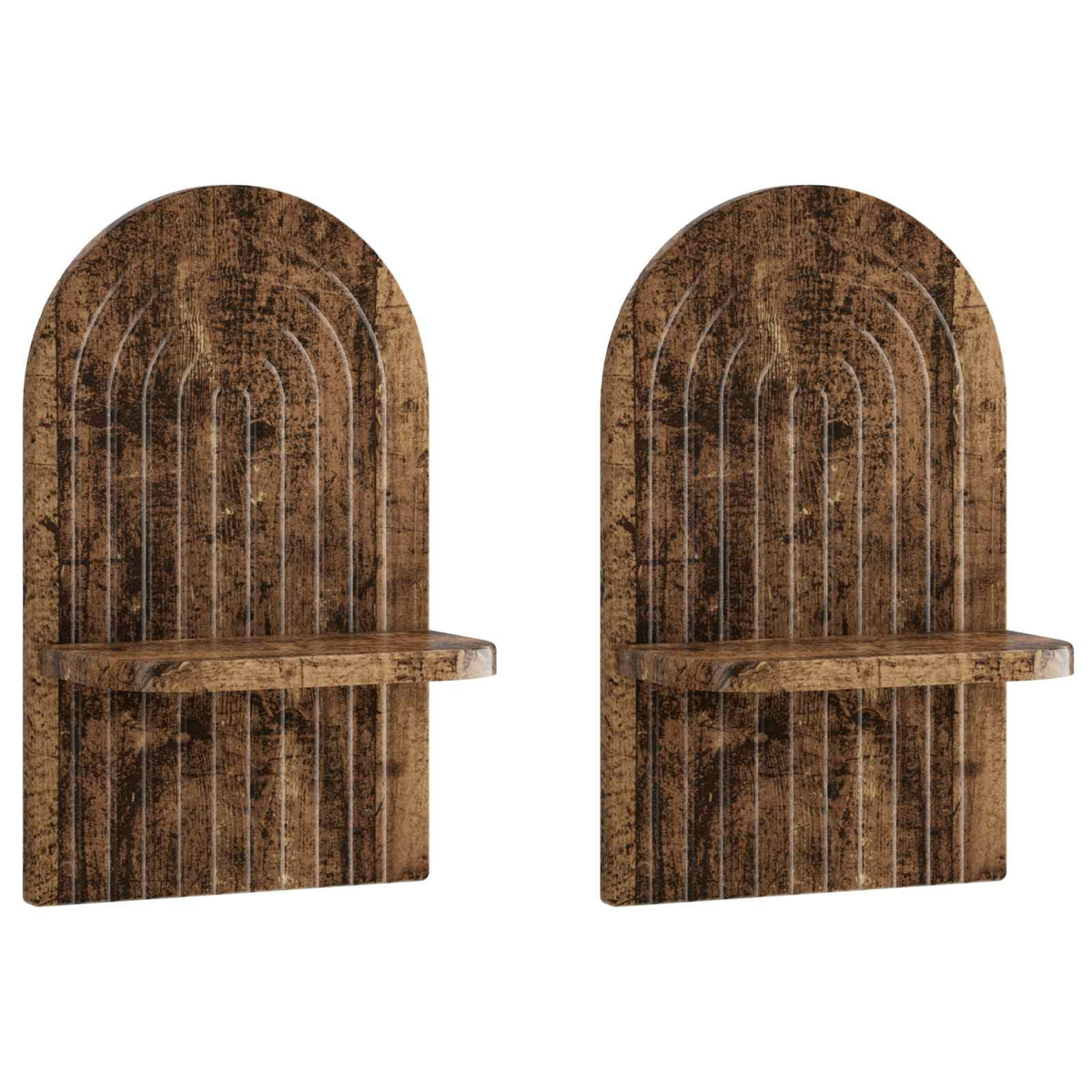 vidaXL Wall Shelf 2 pcs Old Wood 23 x 13.5 x 37.5 cm Engineered Wood