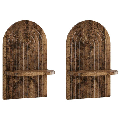 vidaXL Wall Shelf 2 pcs Old Wood 23 x 13.5 x 37.5 cm Engineered Wood