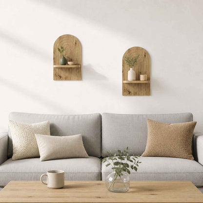 vidaXL Wall Shelf 2 pcs Artisan Oak 23 x 13.5 x 37.5 cm
