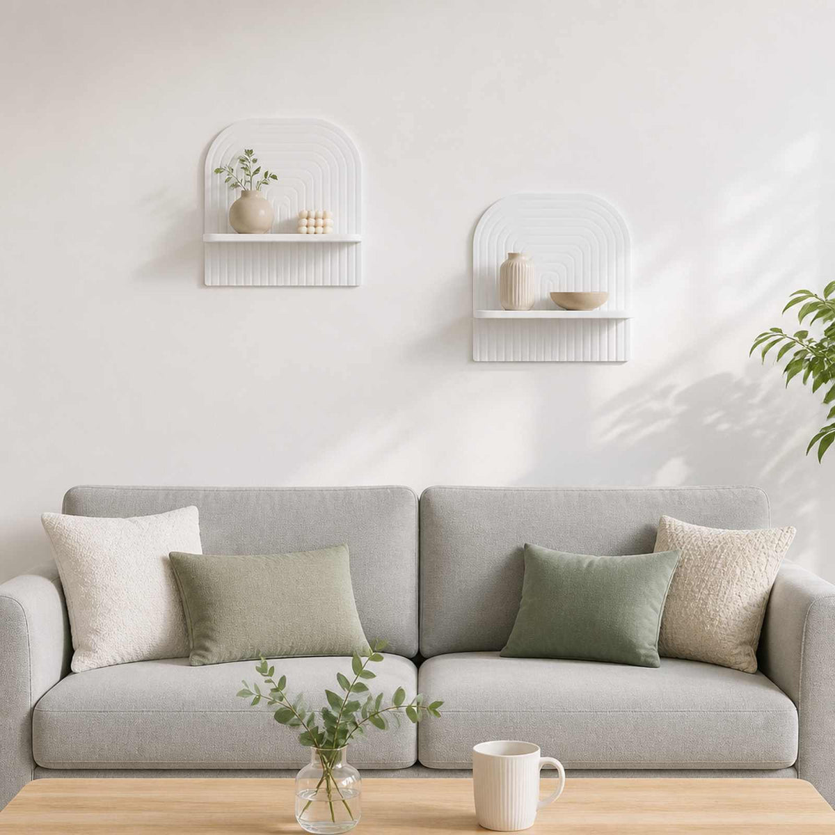 vidaXL Wall Shelf 2 pcs White 41 x 13.5 x 37.5 cm Engineered Wood