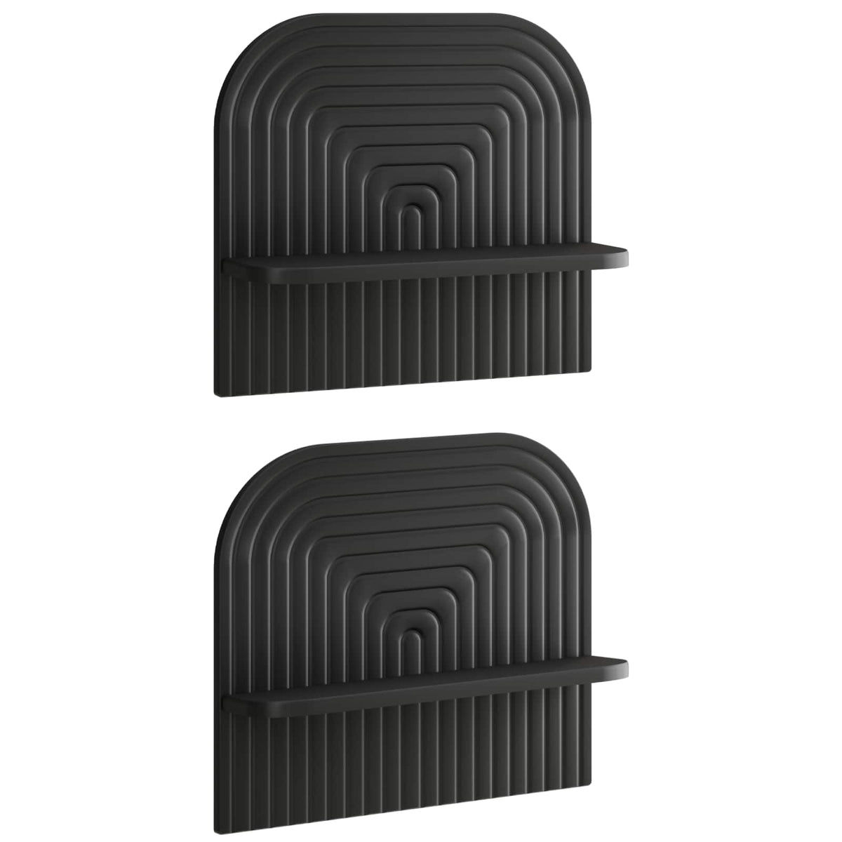 vidaXL Wall Shelf 2 pcs Black 41 x 13.5 x 37.5 cm Engineered Wood