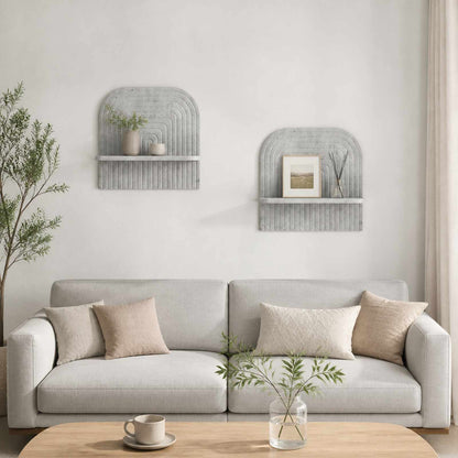 vidaXL Wall Shelf 2 pcs Concrete Grey 41 x 13.5 x 37.5 cm