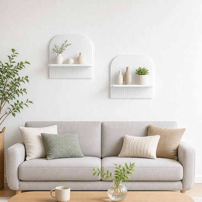 vidaXL Wall Shelf 2 pcs High Gloss White 41 x 13.5 x 37.5 cm