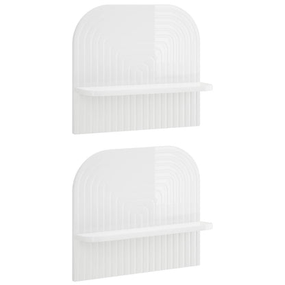 vidaXL Wall Shelf 2 pcs High Gloss White 41 x 13.5 x 37.5 cm