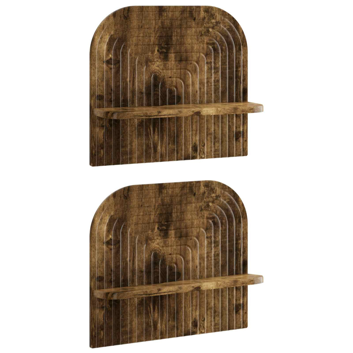 vidaXL Wall Shelf 2 pcs Smoked Oak 41 x 13.5 x 37.5 cm Engineered Wood