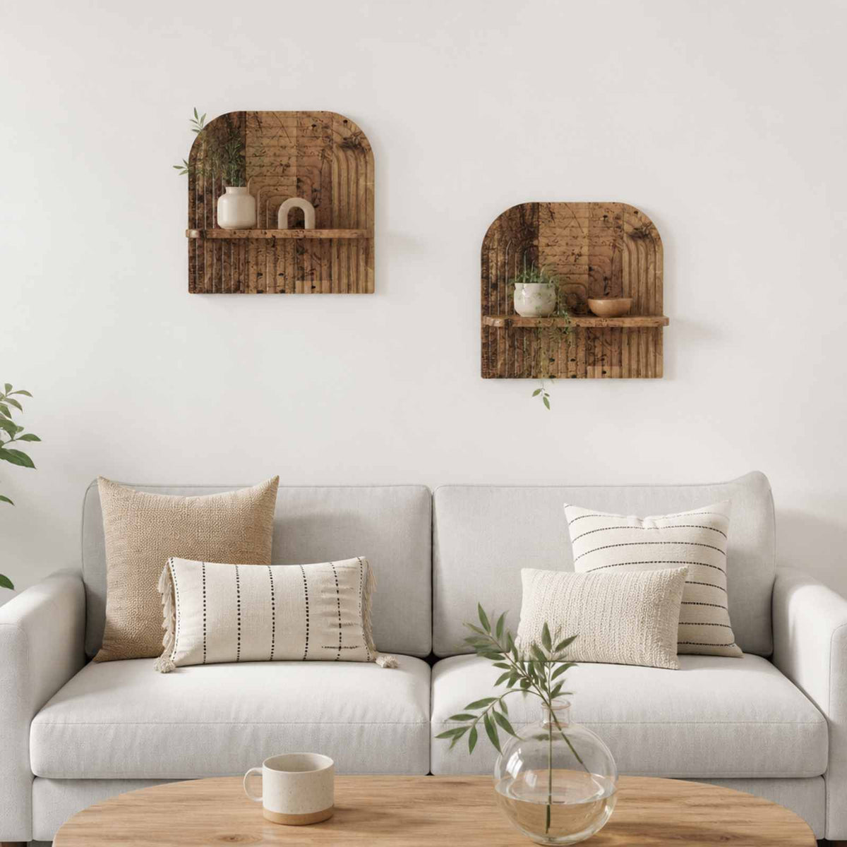 vidaXL Wall Shelf 2 pcs Old Wood 41 x 13.5 x 37.5 cm Engineered Wood