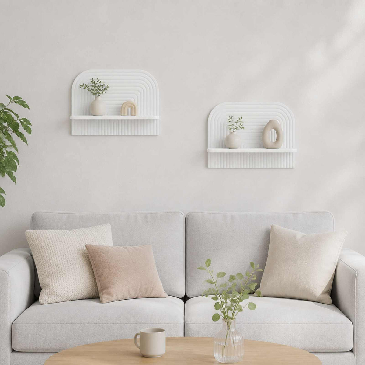 vidaXL Wall Shelf 2 pcs White 60 x 13.5 x 37.5 cm Engineered Wood
