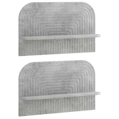 vidaXL Wall Shelf 2 pcs Concrete Grey 60 x 13.5 x 37.5 cm