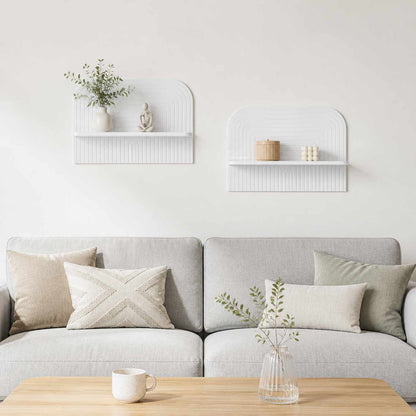 vidaXL Wall Shelf 2 pcs High Gloss White 60 x 13.5 x 37.5 cm