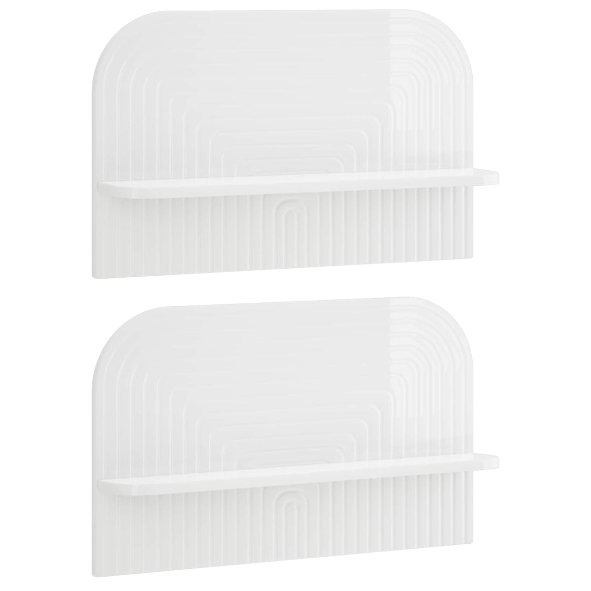 vidaXL Wall Shelf 2 pcs High Gloss White 60 x 13.5 x 37.5 cm