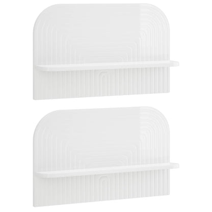 vidaXL Wall Shelf 2 pcs High Gloss White 60 x 13.5 x 37.5 cm