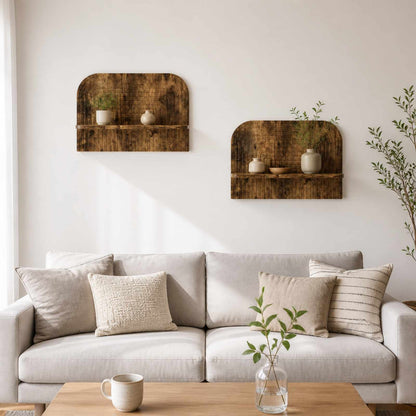 vidaXL Wall Shelf 2 pcs Smoked Oak 60 x 13.5 x 37.5 cm Engineered Wood