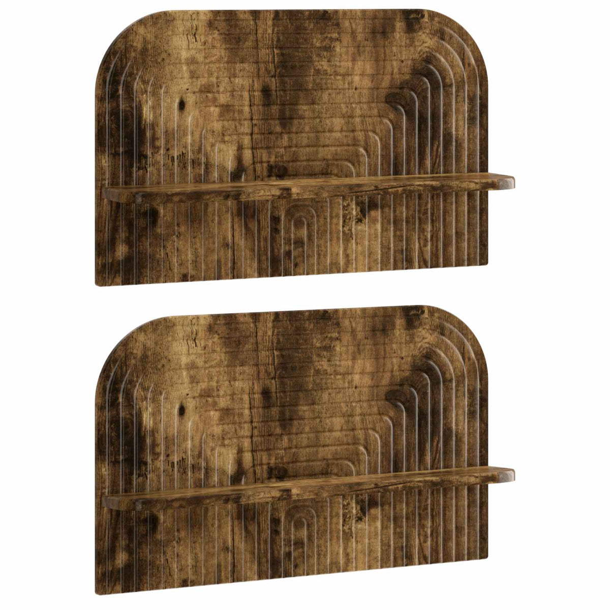 vidaXL Wall Shelf 2 pcs Smoked Oak 60 x 13.5 x 37.5 cm Engineered Wood