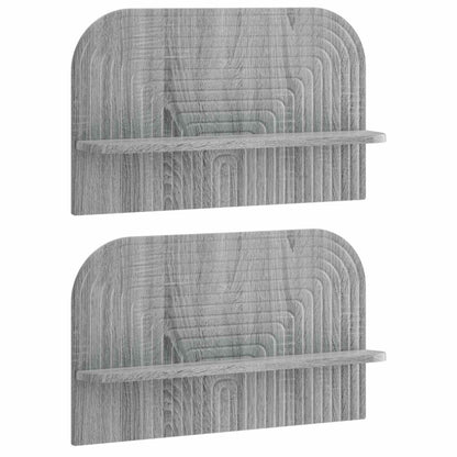 vidaXL Wall Shelf 2 pcs Grey Sonoma 60 x 13.5 x 37.5 cm
