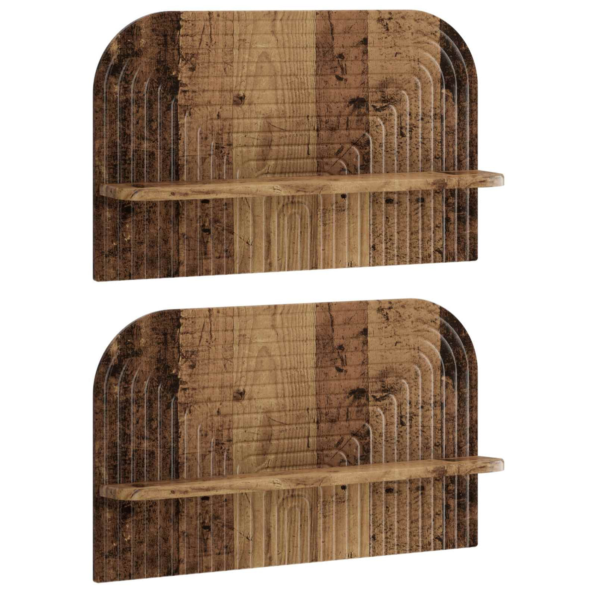 vidaXL Wall Shelf 2 pcs Old Wood 60 x 13.5 x 37.5 cm Engineered Wood
